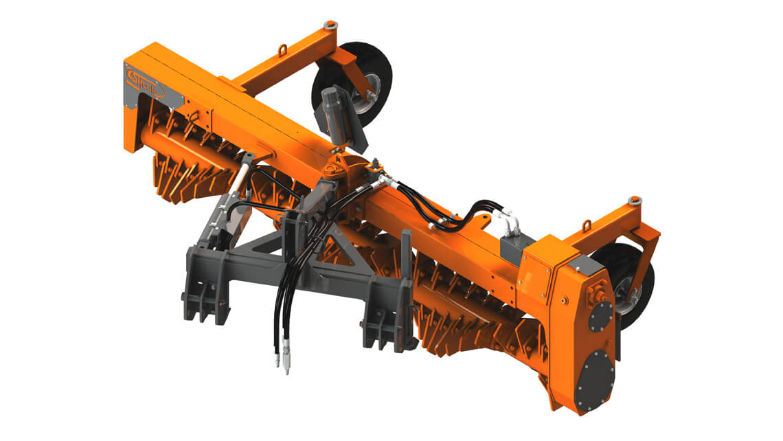 Heavy duty rock outlet rake